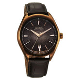Titan Stellar Starlight Analog Mens's watch and Brown Dial Brown and Leather Strap, 10051QL01